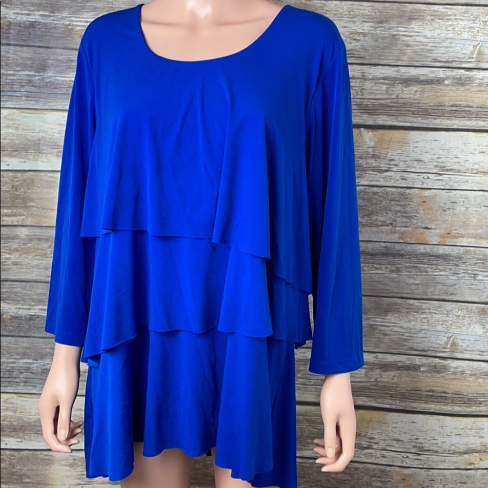 Susan Graver Blue Blouse - Picture 1 of 7